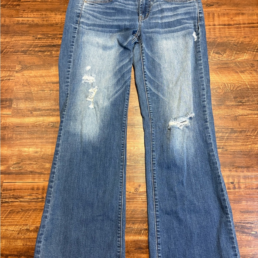 American Eagle Outfitters Distressed Light Blue Boyfriend Jeans